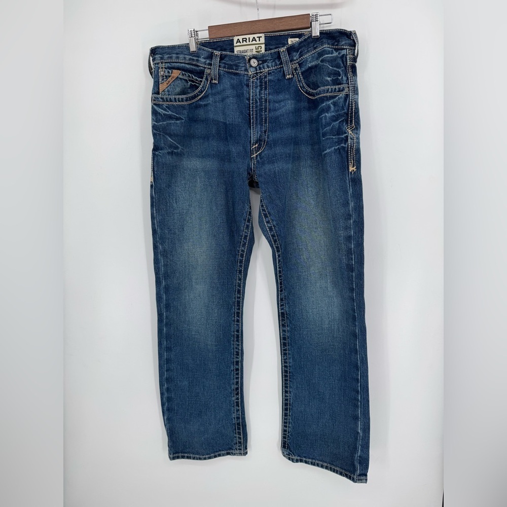 Ariat Men's Straight Leg Denim Blue Jeans Rodeo Farm Ranch Western Size 36/32
